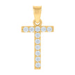 10kt Yellow Gold Unisex Cubic-Zirconia Initial Alphabet T Charm Pendant