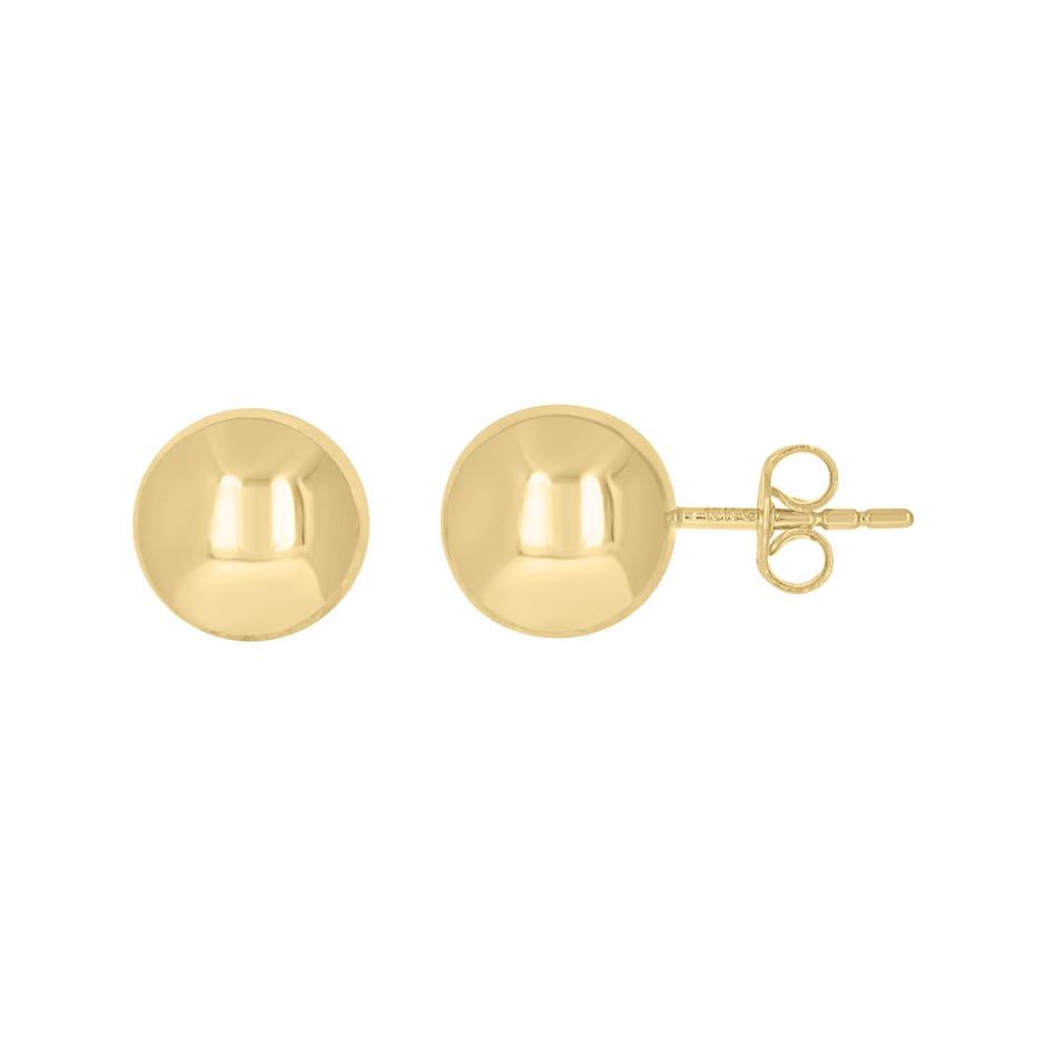10kt Yellow Gold Womens Ball Stud Earrings 10mm 