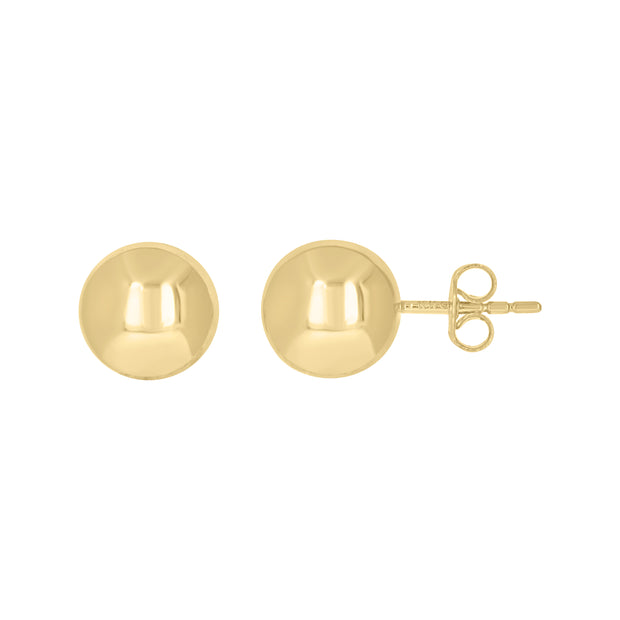 10kt Yellow Gold Womens Ball Stud Earrings 10mm 