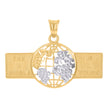 10kt Two-Tone Gold Mens The World Is Yours World Map Charm Pendant