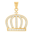 10kt Yellow Gold Mens Cubic-Zirconia Crown Fashion Charm Pendant