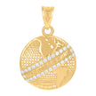 10kt Yellow Gold Mens Cubic-Zirconia World Map Charm Pendant