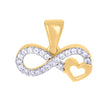 14Kt Two-Tone Gold Womens Cubic-Zirconia Infinity Heart Charm Pendant