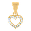14Kt Yellow Gold Womens Cubic-Zirconia Heart Charm Pendant