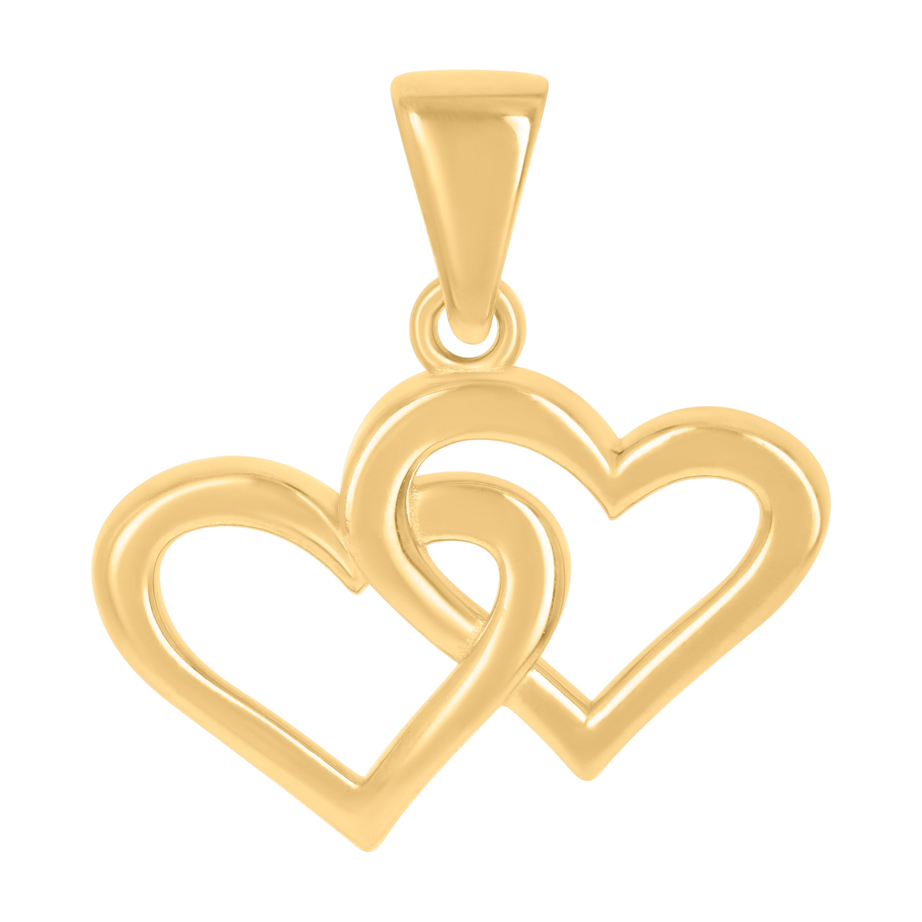 14Kt Yellow Gold Womens Intertwined Heart Charm Pendant