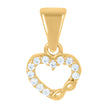 14Kt Yellow Gold Womens Cubic-Zirconia Infinity Heart Charm Pendant