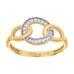 14kt Two-Tone Gold Womens Cubic-Zirconia Intertwined Fashion Ring
