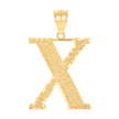 10kt Yellow Gold Unisex X Alphabet Initials Charm Pendant