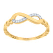14kt Two-Tone Gold Womens Cubic-Zirconia Infinity Symbol Ring