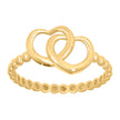 14kt Yellow Gold Womens Double Heart Ring