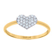 14kt Two-Tone Gold Womens Cubic-Zirconia Heart Ring