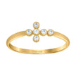 14kt Yellow Gold Womens Cubic-Zirconia Cross Religious Ring