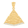 10kt Yellow Gold Unisex Cubic-Zirconia Pyramid Egyptian Charm Pendant