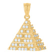 10kt Yellow Gold Unisex Cubic-Zirconia Pyramid Egyptian Charm Pendant