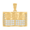 10kt Yellow Gold Mens Cubic-Zirconia Holy Bible Holy Book Symbol Religious Charm Pendant