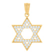 10kt Yellow Gold Unisex Cubic-Zirconia Star Of David Symbol Religious Charm Pendant