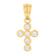 10kt Yellow Gold Womens Cubic-Zirconia Cross Religious Charm Pendant