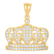 10kt Yellow Gold Mens Cubic-Zirconia Crown Fashion Charm Pendant