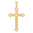 10kt Yellow Gold Unisex Cubic-Zirconia Cross Religious Charm Pendant