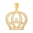 10kt Yellow Gold Mens Cubic-Zirconia Crown Fashion Charm Pendant