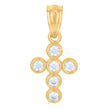 10kt Yellow Gold Womens Cubic-Zirconia Cross Religious Charm Pendant