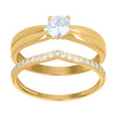 10kt Yellow Gold Womens Cubic-Zirconia Duo Bridal Ring Set
