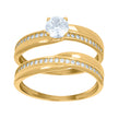 10kt Yellow Gold Womens Cubic-Zirconia Duo Bridal Ring Set