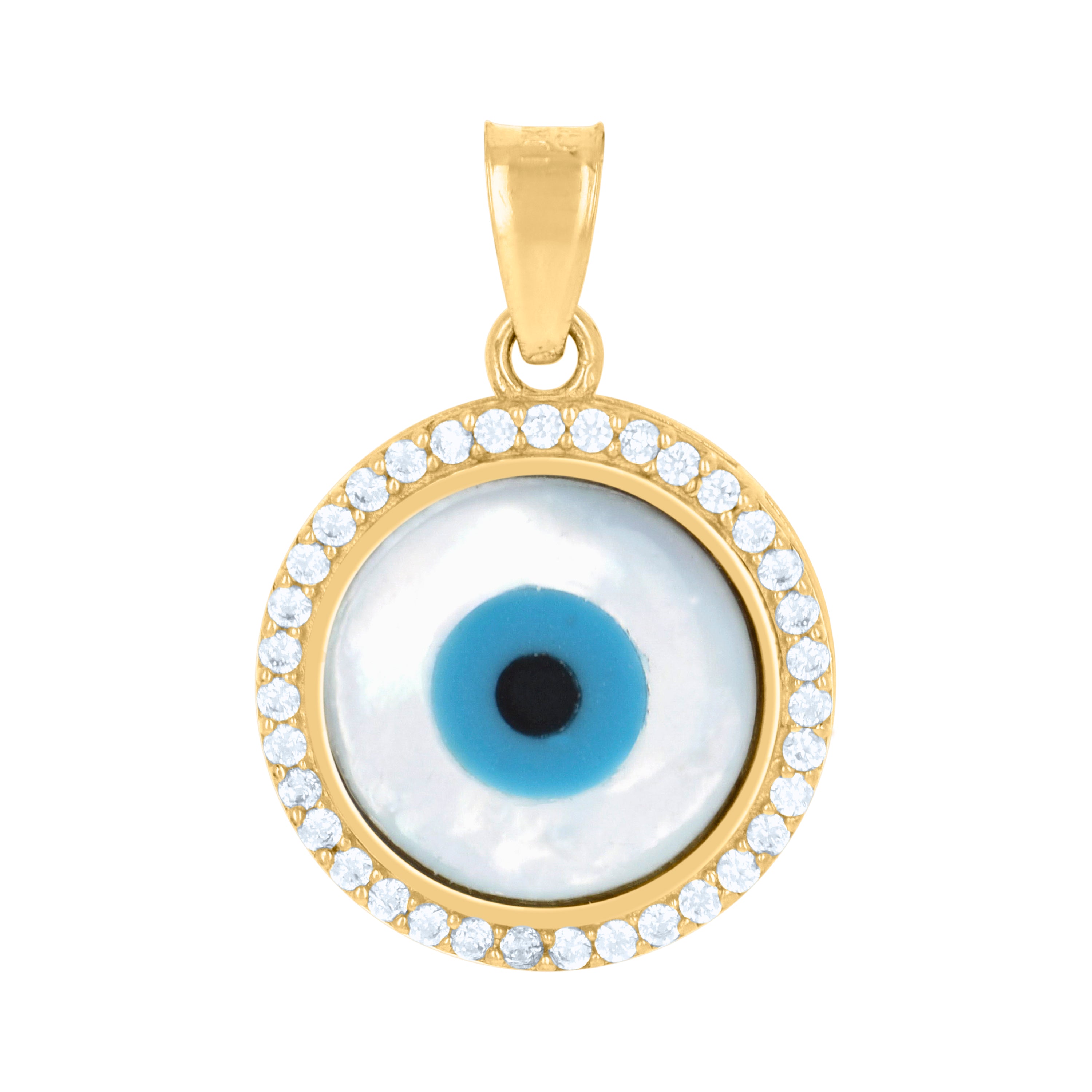 10kt Yellow Gold Unisex Evil Eye Good Luck Charm Pendant