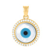 10kt Yellow Gold Unisex Evil Eye Good Luck Charm Pendant