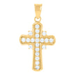 10kt Yellow Gold Unisex Cubic-Zirconia Cross Religious Charm Pendant