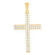 10kt Yellow Gold Unisex Cubic-Zirconia Cross Religious Charm Pendant