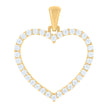 10kt Yellow Gold Womens Cubic-Zirconia Heart Charm Pendant