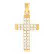 10kt Yellow Gold Womens Cubic-Zirconia Cross Religious Charm Pendant