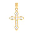 10kt Yellow Gold Womens Cubic-Zirconia Cross Religious Charm Pendant