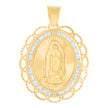 10kt Yellow Gold Womens Cubic-Zirconia Guadalupe Religious Charm Pendant