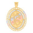 10kt Tri-Color Gold Womens Cubic-Zirconia Hearts Border Sweet 16 Quinceanera Charm Pendant