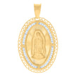 10kt Yellow Gold Mens Cubic-Zirconia Guadalupe Religious Charm Pendant