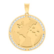 10kt Yellow Gold Mens Cubic-Zirconia World Map Charm Pendant