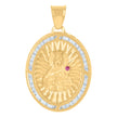 10kt Two-Tone Gold Unisex Cubic-Zirconia Crucifix Jesus Religious Charm Pendant