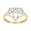 10kt Two-tone Gold Womens Cubic-Zirconia Diamond Shape Fashion Ring