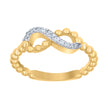 10kt Two-Tone Gold Womens Cubic-Zirconia Love Symbol Infinity Ring