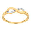 10kt Two-Tone Gold Womens Cubic-Zirconia Love Symbol Infinity Ring