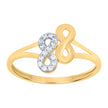 10kt Two-Tone Gold Womens Cubic-Zirconia Love Symbol Infinity Ring