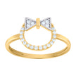 10kt Two-Tone Gold Womens Cubic-Zirconia Bow Fashion Ring