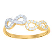 10kt Two-Tone Gold Womens Cubic-Zirconia Love Symbol Infinity Ring