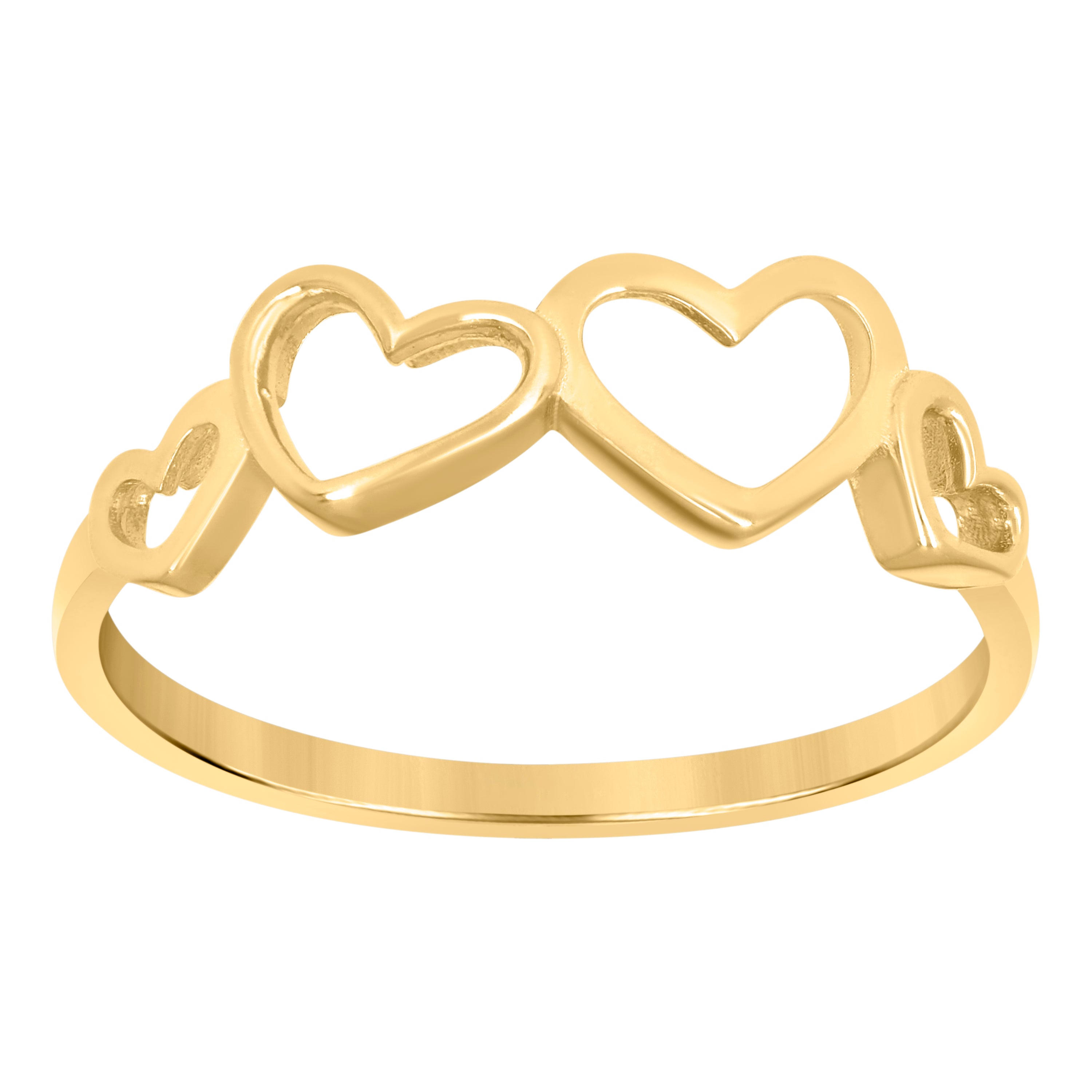 10kt Yellow Gold Womens Heart Love Ring
