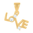 10kt Yellow Gold Womens Cubic-Zirconia Love Heart Charm Pendant