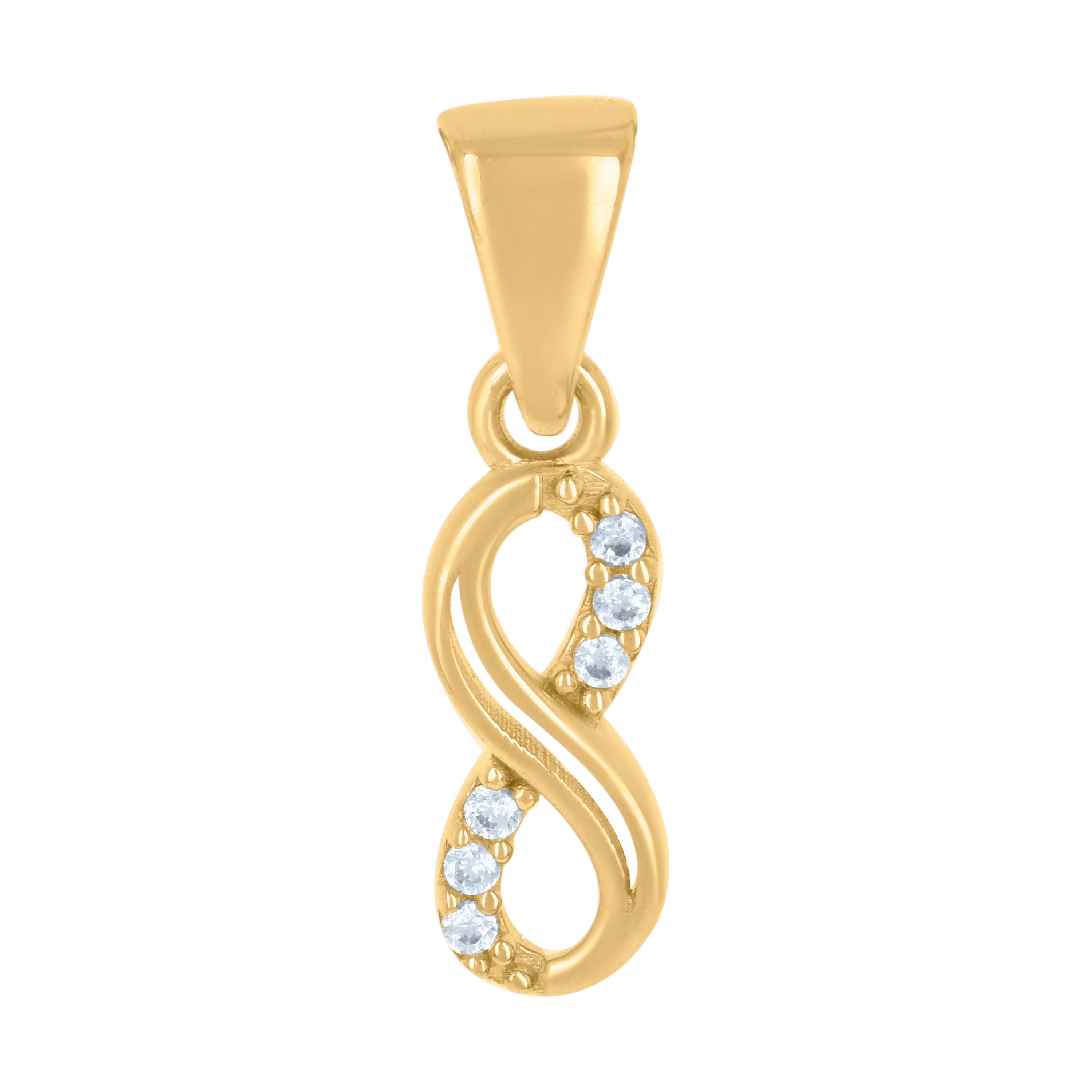 10kt Yellow Gold Womens Cubic-Zirconia Love Symbol Infinity Charm Pendant