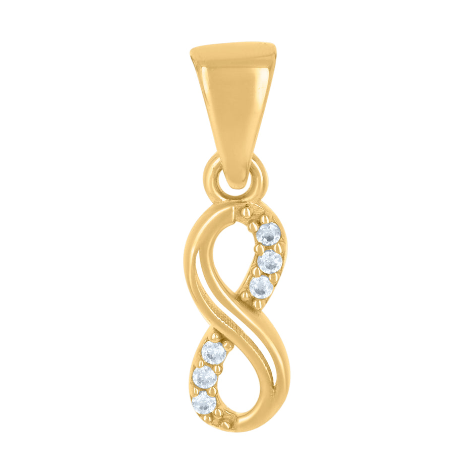 10kt Yellow Gold Womens Cubic-Zirconia Love Symbol Infinity Charm Pendant