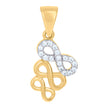 10kt Two-tone Gold Womens Cubic-Zirconia Love Symbol Infinity Charm Pendant